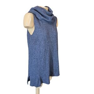 Mia Mai Wool Silk Blend Sleeveless Cowl Neck Tunic Sweater Made in Italy Large